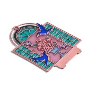 Marcapáginas con Diseño de Golondrina en Color Rosa Claro y Forma de Puerta en Color Oro Rosa, Precio Directo de Proveedor - Product Image 3