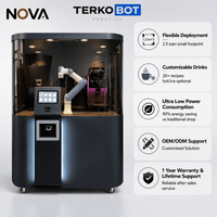 Máquina de Café Robótica TERKOBOT NOVA2, Robot Colaborativo de 6 Ejes, Kiosco Expendedor de Barista, Equipo para Cafetería Automatizada 24h