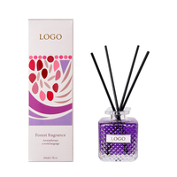 Diffuseur de parfum en verre en gros avec boîte cadeau, Pêche Blanche, Lavande, Oud, longue durée, sans flamme, écologique, pour la maison, désodorisant
