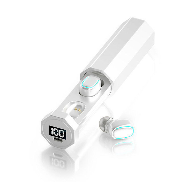 New Wireless Headset LED Digital Display in Ear Stereo Fingerprint Touch Light Headset