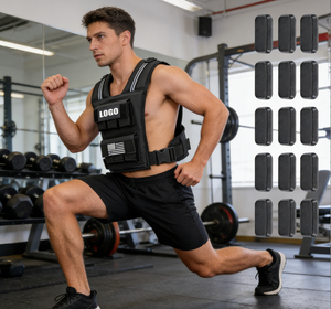 Gilet de musculation réglable pour hommes/femmes, <span class=keywords><strong>veste</strong></span> d'entraînement fitness avec huit compartiments lestés en fer, en polyester, capacité 10 kg - Product Image 5
