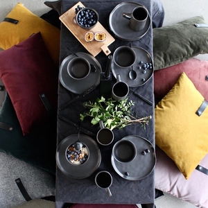 Đồ Gốm Sứ Bộ Đồ Ăn Tráng Men Kim Loại Mờ Bộ Đồ Ăn Họa Tiết Màu Trơn 6 Kích Cỡ Biểu Tượng Tùy Chỉnh Chấp Nhận Được Màu Đen TT - Product Image 6