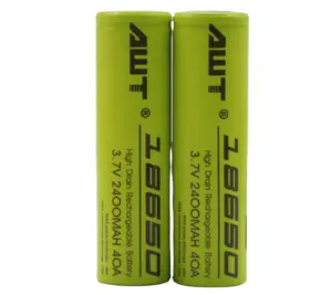 Batería de iones de litio para linterna, 3,7 v, 2400mah, 40A, 18650, venta al por mayor