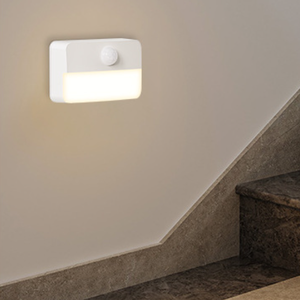 Hình chữ nhật ấm Trắng Led cầu thang đèn với cảm biến chuyển động AAA pin ánh sáng ban đêm cho nhà sử dụng <span class=keywords><strong>2025</strong></span> hiện đại Bước Nhỏ ánh sáng - Product Image 1