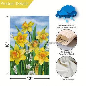 Fabricant <span class=keywords><strong>de</strong></span> drapeaux personnalisés bon marché, impression numérique, double face verticale décorative, les deux côtés, drapeau <span class=keywords><strong>de</strong></span> <span class=keywords><strong>jardin</strong></span> en <span class=keywords><strong>toile</strong></span> <span class=keywords><strong>de</strong></span> <span class=keywords><strong>jute</strong></span> à ressort - Product Image 2