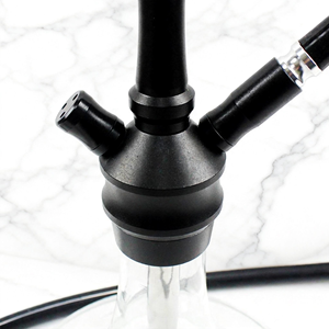 Set de Narguile de Cristal Transparente con Manguera Negra y Tapa de Madera para Uso en el Hogar, Ocio y Cafeterías - Product Image 5