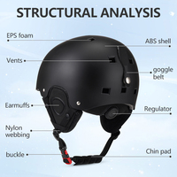 Casque de snowboard de haute qualité à prix avantageux, coque en ABS, casque de ski alpin, couleurs personnalisées, casque de ski pour enfants et adultes
