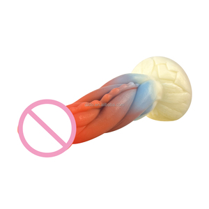 Doppio strato di colore misto in Silicone liquido Monster Dildo colorato perline anali con forte ventosa per la masturbazione femminile - Product Image 3