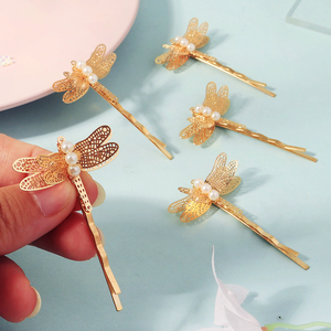 مشابك شعر ذهبية للنساء بالجملة، إكسسوارات شعر، مجوهرات زفاف على شكل اليعسوب - Product Image 6