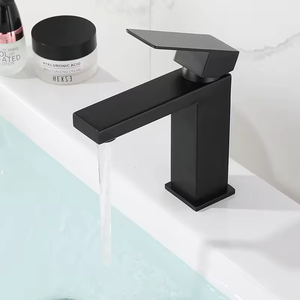 Rubinetto per Lavabo Quadrato in Acciaio Inox SUS 304, Finitura Spazzolata, Miscelatore Monocomando Acqua Calda e Fredda, Cartuccia in Ceramica per <span class=keywords><strong>Bagno</strong></span> - Product Image 6