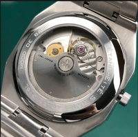 Montre automatique ultra-fine en gros d'usine, cadran personnalisé avec logo, mouvement japonais, acier inoxydable 316L, verre saphir, montre tendance