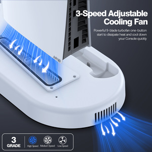 Đa-chức năng làm mát sạc đứng cho ps5/ps5 Slim/ps5 Pro giao diện điều khiển Ổ đĩa quang & kỹ thuật số Dock có dây thông tin liên lạc - Product Image 4