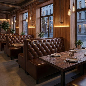 Banquette de restaurant vintage en cuir capitonné Chesterfield pour restaurant américain, bar ou <span class=keywords><strong>pub</strong></span> - Product Image 5