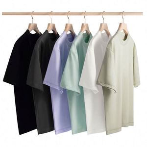 Chemise à manches courtes en coton tricoté décontractée pour homme de haute qualité, nouvelle collection été, couleur unie, col rond, coupe régulière, respirante - Product Image 1