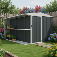 EG0810-H160 Abri de jardin en métal, abri de rangement extérieur en acier pour cour, abri à outils extérieur, abri de rangement pour vélos