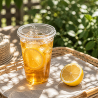 Couvercles jetables transparents en PET avec trou pour paille, étanchéité parfaite pour boissons froides, smoothies, glaces, thé boba – Vente en gros