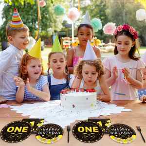 Factory Direct OEM 196-Piece Modern Style 1st Birthday Party Decorations Kit Includes Plates Napkins Cups Banner <b>Balloons</b> - Product Image 2