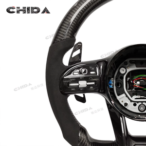 Volant en fibre de carbone suédé pour Mer-ce-ess Be-nzs W204 W222 S500 S400 A45 C63 W218 W219 a <span class=keywords><strong>C</strong></span> Classe E GLA CLA CLS - Product Image 5