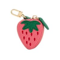 Porte-monnaie Fruité Fiable en Cuir PU, Motifs Fraise, Citron, Pomme, Porte-clés, Accessoires de Sac
