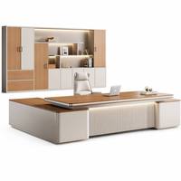 Escritorio Ejecutivo Moderno en Forma de L, Estilo Italiano, con Esquina Arqueada, Estación de Cables Integrada, Cerradura con Código, Almacenamiento Zonificado, Personalizable OEM