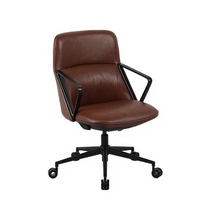 Fauteuil de Direction Exécutif en Cuir Moderne de Luxe à Dossier Bas, Réglable en Hauteur, avec Fonction de Refroidissement, pour Bureau à Domicile – Idéal pour Dirigeants, Managers et PDG