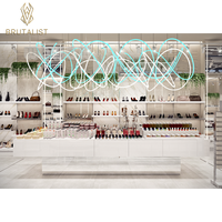 Magasin de chaussures de luxe Idées de décoration Magasin de chaussures Meubles Étagère Design en bois Sac à main Présentoir à chaussures