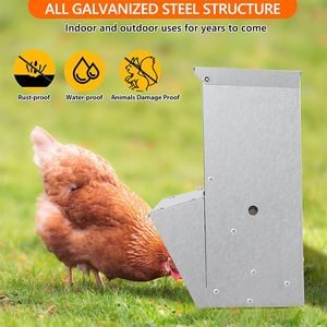 เครื่องให้อาหารไก่อัตโนมัติ JH-Mech พร้อมฝาปิดล็อค หูจับแบบยึดติด ความจุ 28 ปอนด์ ผลิตจากเหล็กชุบสังกะสี สีเงิน สำหรับสัตว์ปีกขนาดใหญ่ - Product Image 3