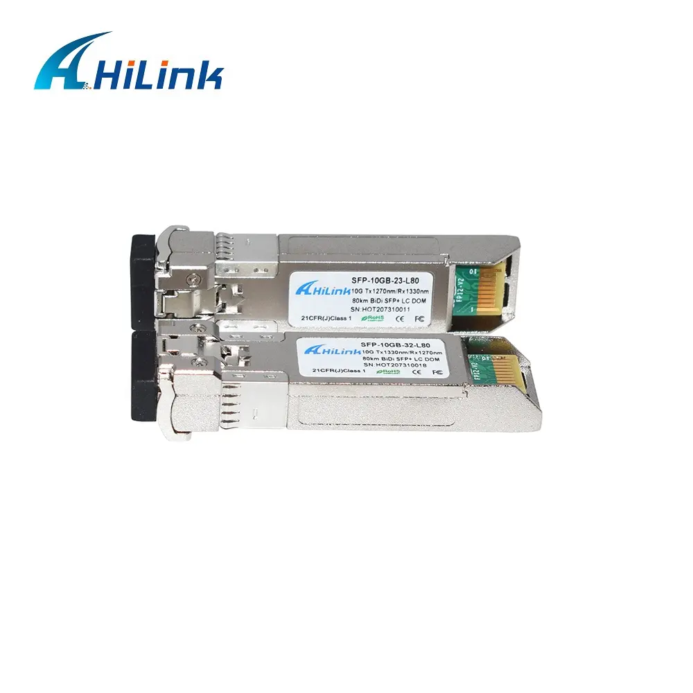 10G SFP + BIDI SFP משדר יחיד LC 10G ZR 80KM 1270/1330nm SFP Ethernet מודול