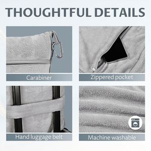 Lightweight Portable Hiking Drawstring Stowable Travel Foreign Trade Wholesale Solid Color Flannel Camping Blanket - Product Image 2
