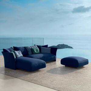 Ensemble de canapés de jardin d'extérieur trois places en forme de L, structure en aluminium, résistant aux UV, en rotin PE imperméable pour cour et balcon - Product Image 3