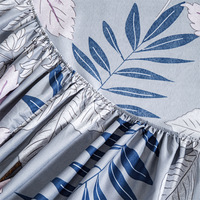 Parure de Lit Imprimé Floral Housse de Protection Matelas Respirante en Polyester