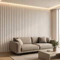 Revêtement mural en composite bois-plastique moderne, semi-circulaire, 3D, imperméable, résistant à l'humidité, anti-moisissure, ignifuge et écologique