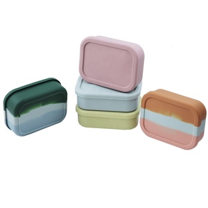 Leakproof BPA Free Eco Friendly Food Storage Container Leakproof Salad Silicone Bento Lunch Box For Kids Adult