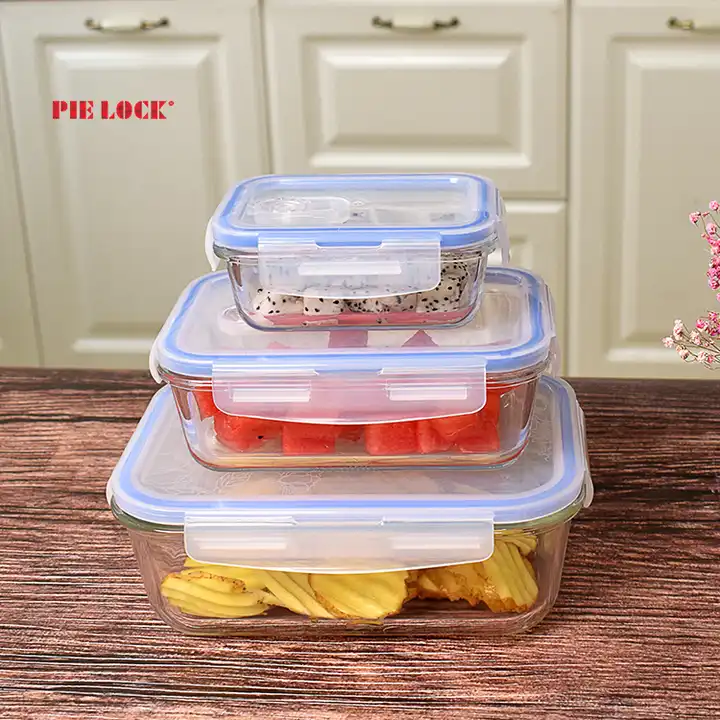 Glass Food Storage Containers With Upgraded Snap Locking Lids