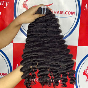 Extensions de cheveux naturels Thanh Hair, qualité supérieure, vierges russes Remy, cuticules alignées, ondulations naturelles, double trame tissée à la machine - Product Image 1