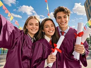 Robe et toque de remise de diplôme brillantes pour adultes, taille unique, pour l'université, 12 couleurs disponibles, collection 2026 - Product Image 3
