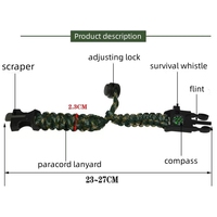 XIWANG Survival Bracelet Outdoor Suppliers Réglable Paracord Bracelet Montre Avec Couteau