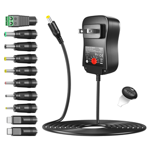 Adaptateur Secteur Universel Noir 30W AC/DC Multi-Tension Régulée, Chargeur Secteur EU US pour iPad et Ordinateur (Vente en Gros) - Product Image 1