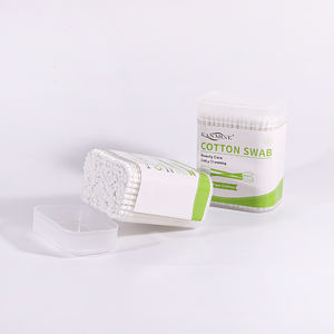 Écouvillons en coton blancs à double vissement, sans éclats, 200 pièces, avec tige en papier et boîte carrée, échantillons gratuits - Product Image 3