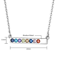 Collar YILUN Simplicity de Plata de Ley 925, Joyería Fina de Lujo Personalizada con Circonitas Multicolores y Baño de Rodio, Regalo de Boda
