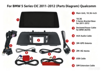 Autoradio Android à écran tactile HD 10,36 pouces double système pour BMW Série 5 2011-12, conserve le lecteur d'origine