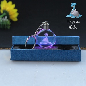 Llavero con grabado láser 3D octogonal para niños, <span class=keywords><strong>Lapras</strong></span> de cristal, <span class=keywords><strong>Pokemon</strong></span>, regalo - Product Image 3