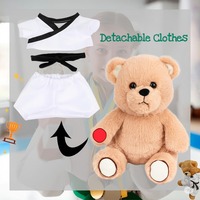 Yuhungtoys détachable Taekwondo uniforme ours 6 ceintures de karaté de couleur alternative 1-10th Gup couette en peluche jouet
