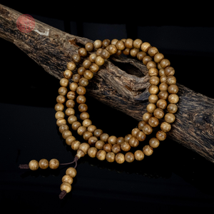 Bracelet de prière authentique en bois d'agar, 108 perles de 7 mm, qualité 1, Oud naturel, bijoux de méditation et de pleine conscience - Product Image 1