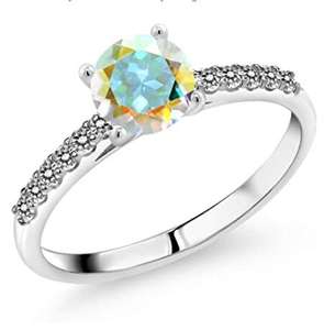 Bague Topaze Mystique Coupe Émeraude Bagues Topaze Mystique <span class=keywords><strong>Zales</strong></span> Bague Topaze Mystique Coupe Princesse - Product Image 2