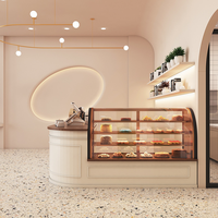 Comptoir de café-bar rétro personnalisé Design de café moderne pour meubles de restaurant Design de comptoir de thé au lait