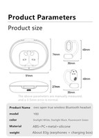 Écouteurs sans fil à crochet d'oreille, oreillettes ouvertes BT 5.4, légers, son stéréo, pour le sport, la course, ajustement confortable, LED, usage quotidien