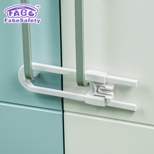 An toàn trẻ em trượt Tủ ổ khóa 2 gói bé bằng chứng knobs, xử lý, cửa ra vào, U hình dạng trượt chốt an toàn khóa - Product Image 3