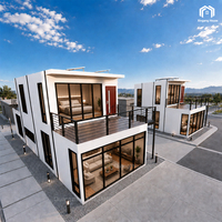 Maison duplex préfabriquée de luxe à deux étages avec petite terrasse, maison modulaire préfabriquée pour villas au Mexique à vendre