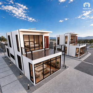 Casa Dúplex Prefabricada <span class=keywords><strong>de</strong></span> Lujo <span class=keywords><strong>de</strong></span> Dos Pisos con Pequeña <span class=keywords><strong>Terraza</strong></span>, Casa Modular Prefabricada <span class=keywords><strong>para</strong></span> Villas en México en Venta - Product Image 1